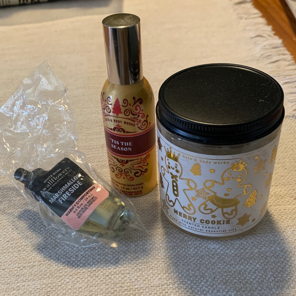 Bath & Body Works Festive Trio Set - Gold, Cream, Pink